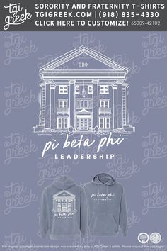 an advertisement for a hoodie with the words phi beta phi on it