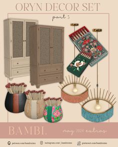 oryn decor set p3 ( may 2024 extras set III ) | Patreon Sims 4 Bambi, Sims 4 Eclectic Cc, Sims 4 Cc Furniture Living Rooms, Asian Bedroom, Maine Decor, Spanish Decor, Free Sims 4, App Home