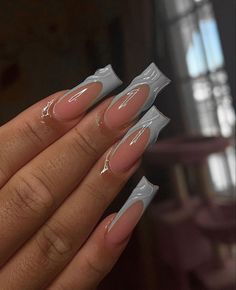 Green French Tip Nail Designs, Acrylic Nails Inspo Baddie, Nail Green, Acrylic Toe Nails, Nails Green, Long Acrylic Nails Coffin