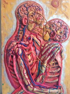 a painting of the human body and its organs