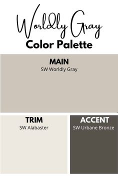 the color palette for walls and ceilings is shown in shades of gray, brown, and white