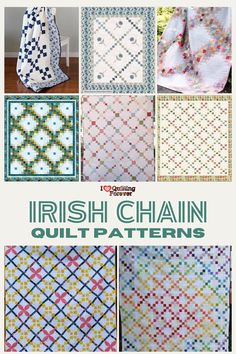 irish chain quilt patterns with the words irish chain quilt patterns on it and below them