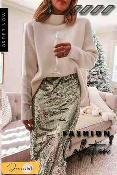 Sequin Party Midi Skirt October Feels, Becky Hillyard, Womens Skirt Outfits, Xmas Outfit, Maxi Skirts Summer, Cella Jane, Sequin Pencil Skirt, Sequin Outfit, Rock Outfit