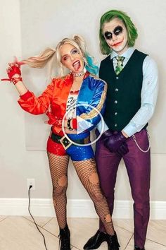 two people dressed up as the joker and harley