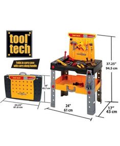 the tool bench is shown with measurements for it