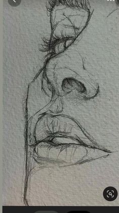 a drawing of a man's face with his mouth open