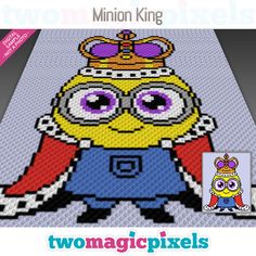 an image of a cross stitch pattern for a minion king