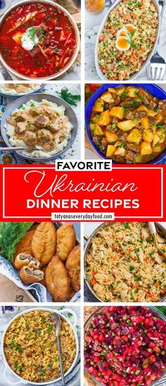 a collage of different dishes with the words favorite american dinner recipes