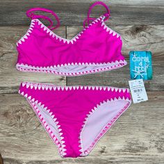 Girls Nwot Girls Size 10 Coral&Reef Bikini, Never Worn Only Tried On Kids Swimming, Coral Reef, Bathing Suits, Pink White, Coral, Size 10, 10 Things, Pink, White