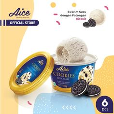 an ice cream advertisement with oreos and cookies