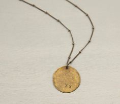 Circle Pendant Necklace  //  Bronze Large Medallion Necklace // Simple Boho Necklace  //  Layering Chain  //  Extra Long necklace option Gold Stamped Dog Tag Necklace, Stamped Brass Pendant Necklace, Bronze Brass Coin Necklace With Round Pendant, Bronze Brass Coin Pendant Necklace, Bronze Brass Pendant Coin Necklace, Hand Stamped Gold Copper Jewelry, Hand Stamped Copper Gold Jewelry, Stamped Bronze Brass Necklace, Stamped Bronze Round Pendant Jewelry