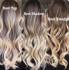 Shades Of Blonde Hair, Root Melt, Root Shadow, Tan Skin Blonde Hair, Redken Hair Color, Balayage Blond, Color Rubio, Balayage Technique