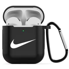 an airpods case with a charging cable attached to it