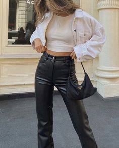 Look Retro, Fashion Trends Winter, Winter Trends, Leather Trousers, Outfit Goals