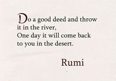 a poem written by rumi on white paper