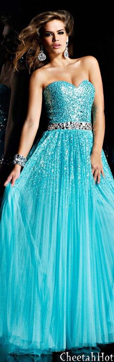 SHERRI HILL Couture Gown #gowns,✮✮Feel free to share on Pinterest" ♥ღ www.FASHIONANDCLOTHINGBLOG.COM Colour Wedding Gown, Tiffany Color, Colour Wedding, Sherri Hill Dresses, Grad Dresses, Sherri Hill, Dieselpunk, Lovely Dresses