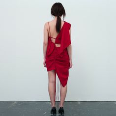 mini-dress made w/ the low-waste pattern construction of subtraction, where slashed sections are left hanging; with a manually ruched embroidery of a female body; the embroidery doubles as tunnels w/ long straps hanging; w/ an open upper back; adjustable gathering at the back of skirt; and a metal adjuster fastening the back ties. The embroidery will be unique due to the manual nature of the technique. Pattern Construction, Low Waste, Female Body, Dress Making, Mini Dress, Embroidery, Skirt, Pattern, Nature