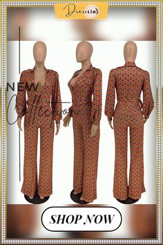 Deep V Long Sleeve Print Wide Leg Jumpsuits Orange V-neck Jumpsuit For Party, Printed Long Sleeve Jumpsuits And Rompers For Fall, Printed Long Sleeve Jumpsuit For Fall, Fitted Orange Jumpsuits And Rompers For Fall, Orange Long Sleeve Jumpsuit For Fall, Orange Jumpsuits And Rompers For Work, Fitted Orange Jumpsuits And Rompers For Work, Orange Fitted Chic Jumpsuits And Rompers, Fitted Orange Jumpsuits For Work