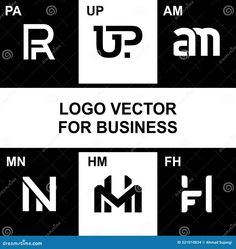 the letter logo for business is shown in black and white with letters that appear to be made