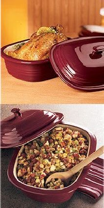 two pictures of different dishes with food in them and one has a turkey on it