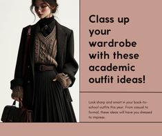 Elevate your wardrobe with this sophisticated academic ensemble, perfect for making a statement in the classroom or on campus. This look features a luxurious cable knit pullover, layered with a classic tailored coat, cinched at the waist for a flattering silhouette. The high-collared blouse and the sleek trousers offer a smart and structured appearance, while the leather satchel and gloves add a touch of old-school elegance. Ideal for those who take inspiration from the hallowed halls of academia, this outfit merges comfort with the timeless allure of scholarly fashion. Visit our collection for more inspiration and to shop the look. #DarkAcademia #ScholarlyStyle #AcademicChic Tailored Coat, Collared Blouse, Shop The Look, Back To School Outfits, Knit Pullover, In The Classroom, Cozy Fashion, School Outfit, Cozy Living