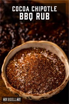 cocoa chipotle bbq rub in a bowl