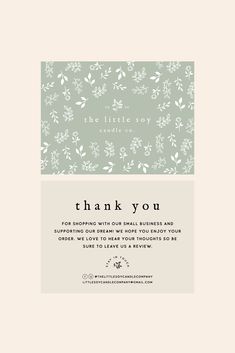 the little boy thank you card is shown in green and white with leaves on it