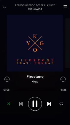 an iphone screen showing the music player's interface and audio playlist for firestone