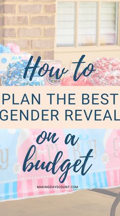 a sign that says how to plan the best gender reveal on a budget