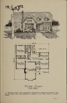 an old house is shown with plans for it