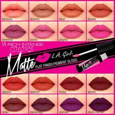 LA Girl Matte Pigment Gloss — Le Pink Chateau Girls Lip Gloss, Soft Matte Lip Cream, Pigmented Lips, Clear Lip Gloss, Matte Lip Gloss, Lipstick Collection, Gloss Lipstick