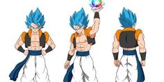 three different poses of gohan from dragon ball