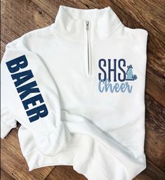 Cheer Coach Apparel, Vintage Cheer Sweaters, Cute Cheer Sweatshirts, Cheer Practice Clothes, Cheer Coach Competition Outfit, Cheer Merch Ideas, Cheer Coach Must Haves, Cheer Jackets Designs, Cheer Warmups Outfits