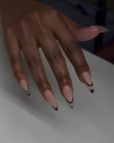 Nail Almond, No Make Up Make Up Look, Bright Summer Nails, Her Nails, Black Nail, Glam Nails