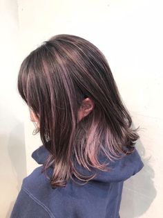 Cute Korean Hairstyles, Hidden Hair Color, Korean Hairstyles, Hair Color Pictures, Hair Color Streaks, Hairstyles For Girls, Hair Streaks, Hair Color Pastel, Pink Highlights