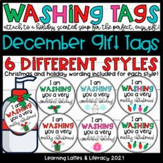 Soap Christmas Tags Wash Holiday Gift Tags Teacher Gifts December Bath and Body December Diy, Christmas Soap Gift, Happy Holidays Gift Tags, Soap Gift Basket, Hand Soap Gift, Soap Christmas, Simple Holiday Gifts, Happy Holiday Gifts, Holiday Words