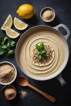 A photo of a  Tahini Sauce which is a type of dairy free sauces