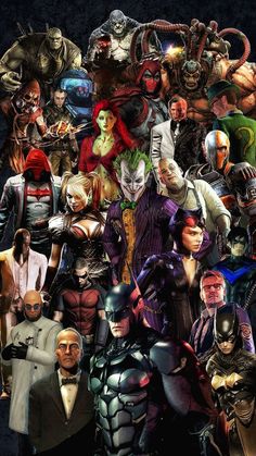 many different characters are grouped together in this collage