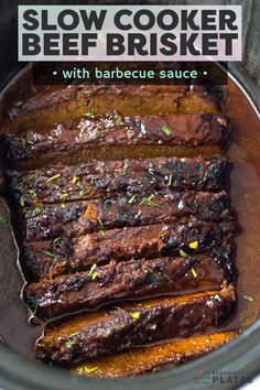 slow cooker beef brisket with barbecue sauce