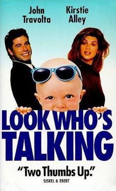 a movie poster for the film look who's talking with two heads in sunglasses