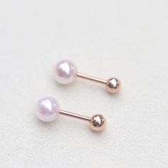 Elegant Rose Gold Piercings For Gift, Elegant Wedding Piercings, Elegant White Wedding Piercings, Classic Rose Gold Piercings For Gift, Dainty Gold Earrings, Akoya Pearl Earrings, Helix Earring, Cartilage Earring, Helix Earrings