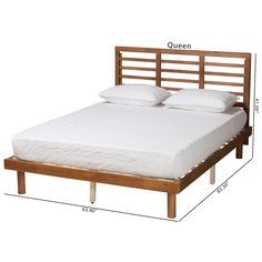 the measurements for a queen size bed frame and headboard are shown in this image