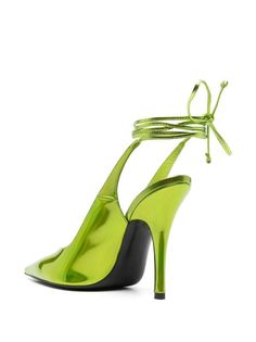 The Attico Venus holographic-effect 105mm Pumps - Farfetch Green Ankle Strap Heels For Night Out, Glamorous Green Heels For Evening, Glossy Finish Ankle Strap Heels For Spring, Glossy Ankle Strap Heels For Spring, Spring Ankle Strap Heels With Glossy Finish, Spring Glossy Ankle Strap Heels, Green Evening Heels With Heel Strap, Evening Green Heels With Heel Strap, Green Ankle Strap Heels With Branded Heel Counter