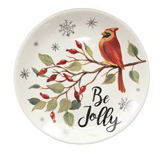 Set Of Two Pretty Dessert Plates Embellished With A Cardinal Perched On A Branch. On One Plate The Cardinal Is On A Holly Branch With Berries And The Other Plate He Is Perched On A Pine Branch.. 6 In H X 6 In W X 0.75 In D. Purchase includes Two Plates. Holly Branch, Plate Ceramic, Pretty Dessert, Pine Branch, Red Bird, Ceramic Christmas, Dessert Plates, Red Birds, Kitchen Products