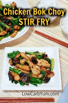 The sauce in this low carb chicken bok choy stir fry recipe has been thickened with egg yolks and coconut flour instead of the traditional corn starch.