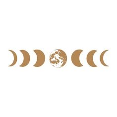 four phases of the moon in brown and white