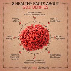 the 8 healthy foods about goji berries are shown in this diagram, with instructions for how to use them