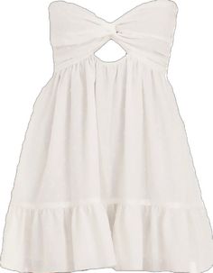 Cute White A-line Mini Dress, White Strapless Feminine Sundress, Cute White Sleeveless Mini Dress, White Strapless Mini Dress For Daywear, White Flowy Mini Sundress, Cute White Flowy Sundress, Cute White Mini Dress For A Day Out, Cute White Mini Dress For Day Out, Cute White Sundress For Daywear