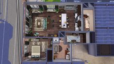 an overhead view of a small apartment