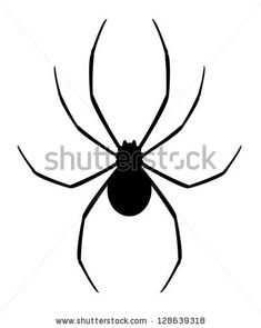 black spider silhouette on white background